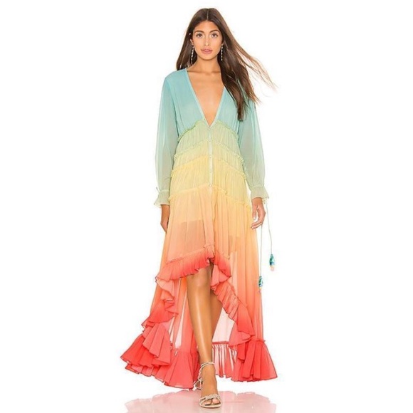 Bohemian Rainbow Tiered Maxi Dress - Picture 3 of 5